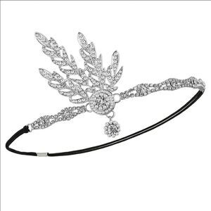 ✨ NWT Art Deco 1920’s Gatsby Flapper Crystal Rhinestone & Pearl, Silver …